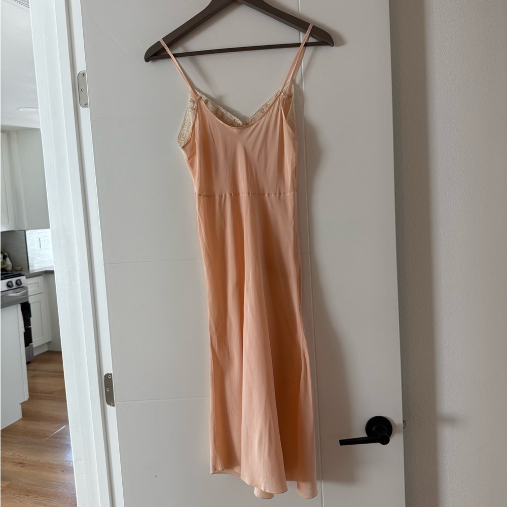 Vintage 1940s Pink Silky Slip Dress - Picture 3 of 5